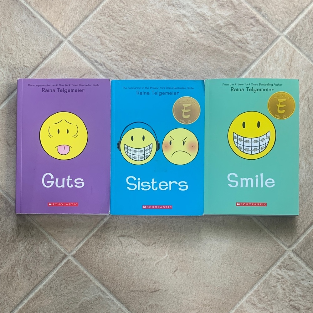 Scholastic Graphic Novel Trio - Purple, Blue, Green Covers